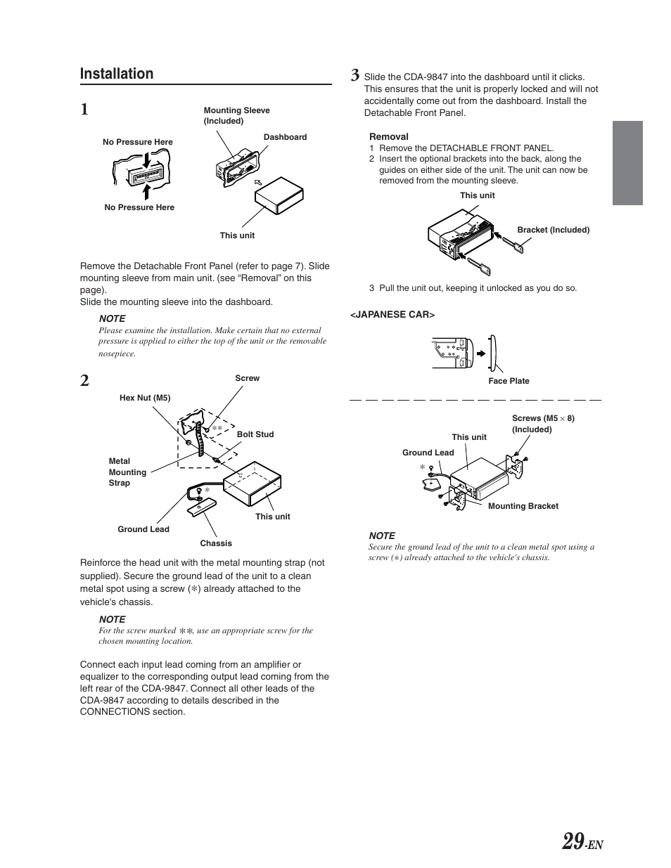 Installation | Alpine CDA-9847 User Manual | Page 30 / 34