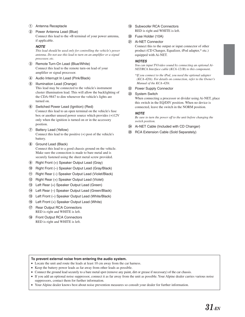 Alpine CDA-9847 User Manual | Page 32 / 34