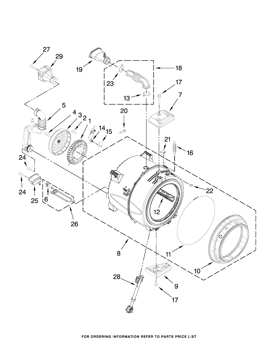 Tub and basket, Tub and basket parts | Whirlpool WFW88HEAC User Manual | Page 7 / 10