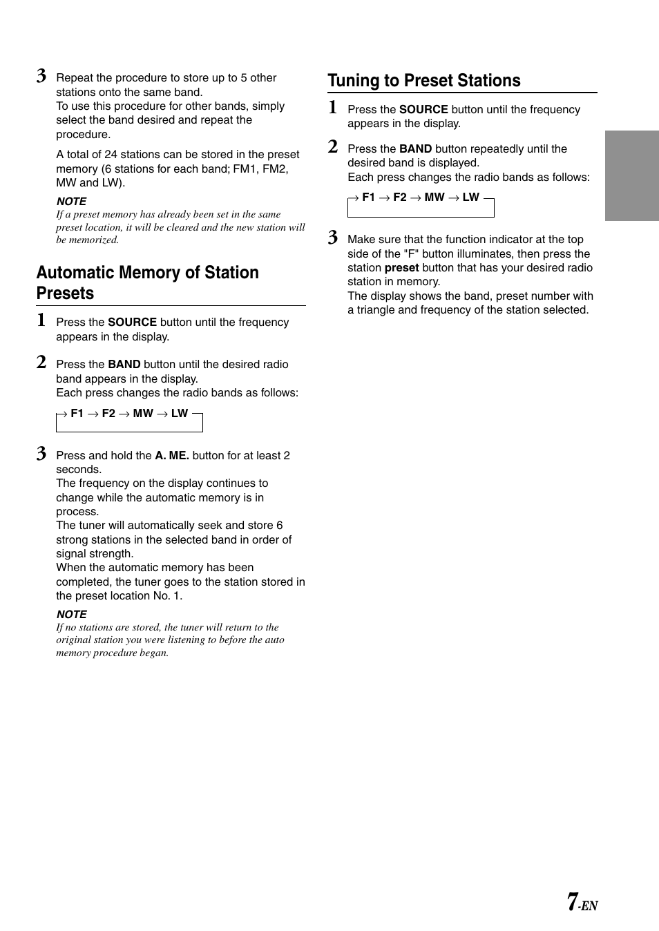 Tuning to preset stations | Alpine TDM-7586RB User Manual | Page 9 / 25