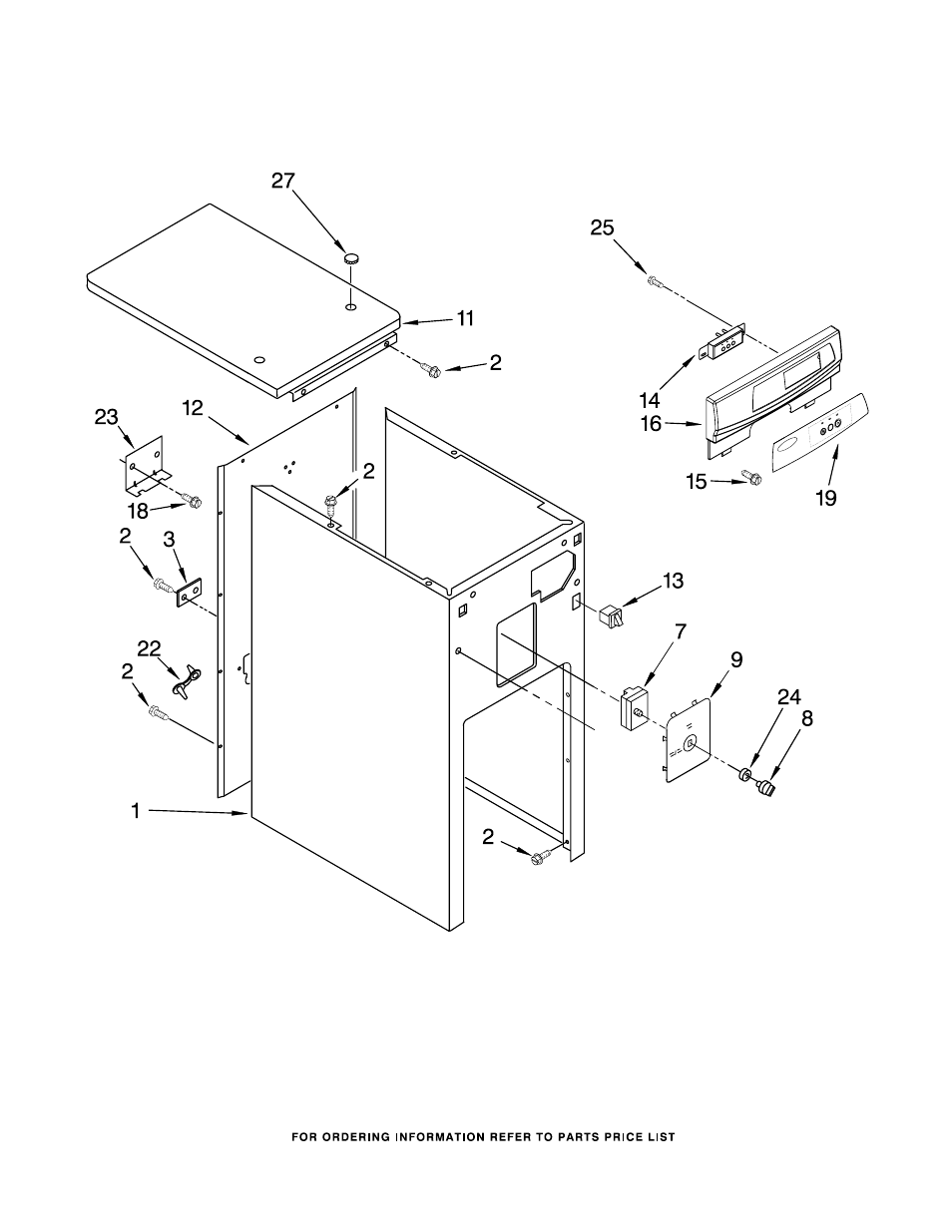 Cabinet and control, Cabinet and control parts | Whirlpool GC900QPPB User Manual | Page 3 / 8