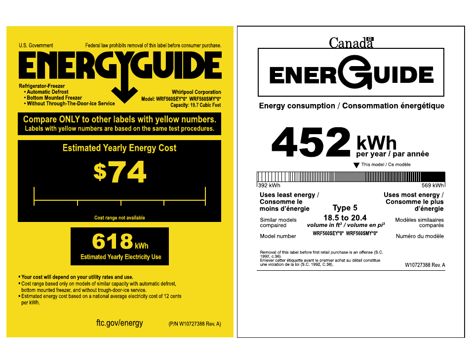 Whirlpool WRF560SMYM User Manual | 1 page