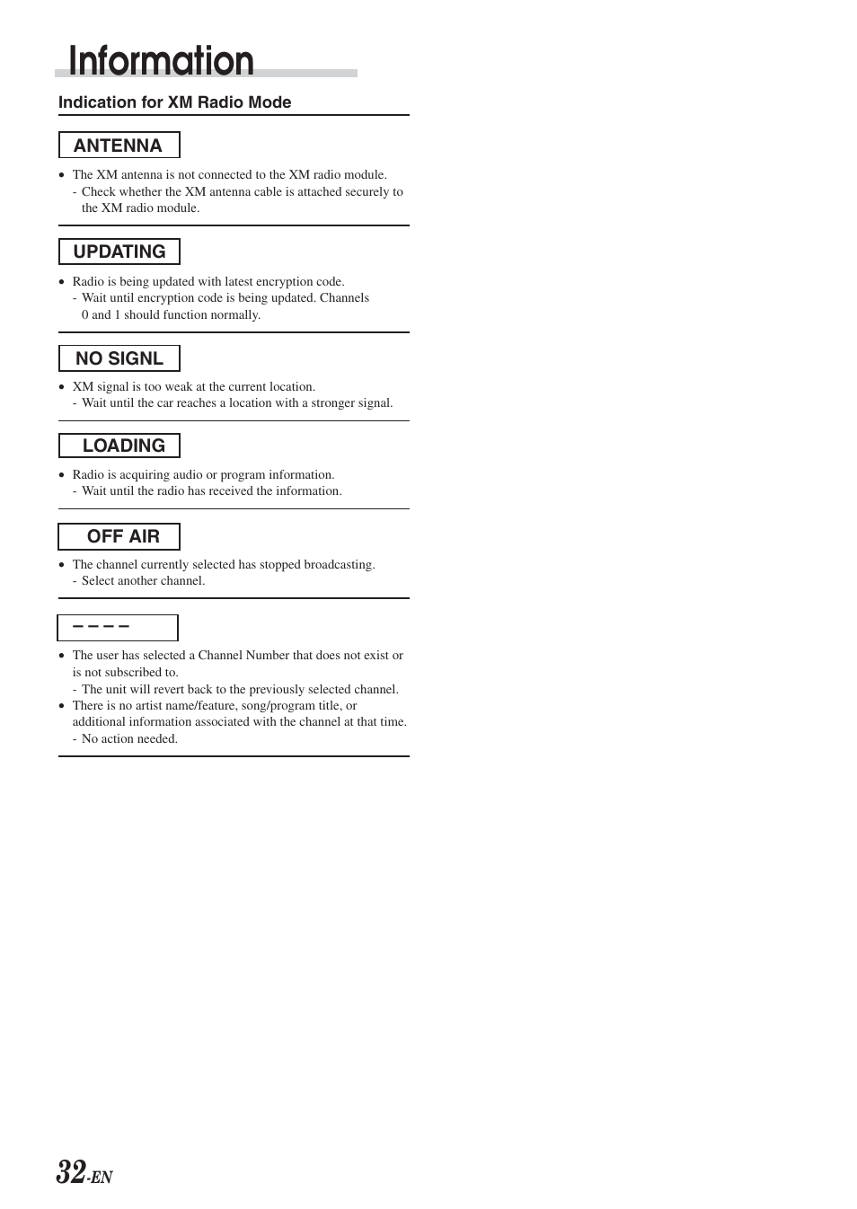 Information | Alpine cda-9825 User Manual | Page 34 / 40