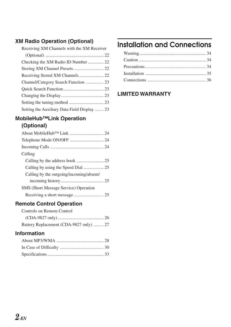 Installation and connections | Alpine cda-9825 User Manual | Page 4 / 40