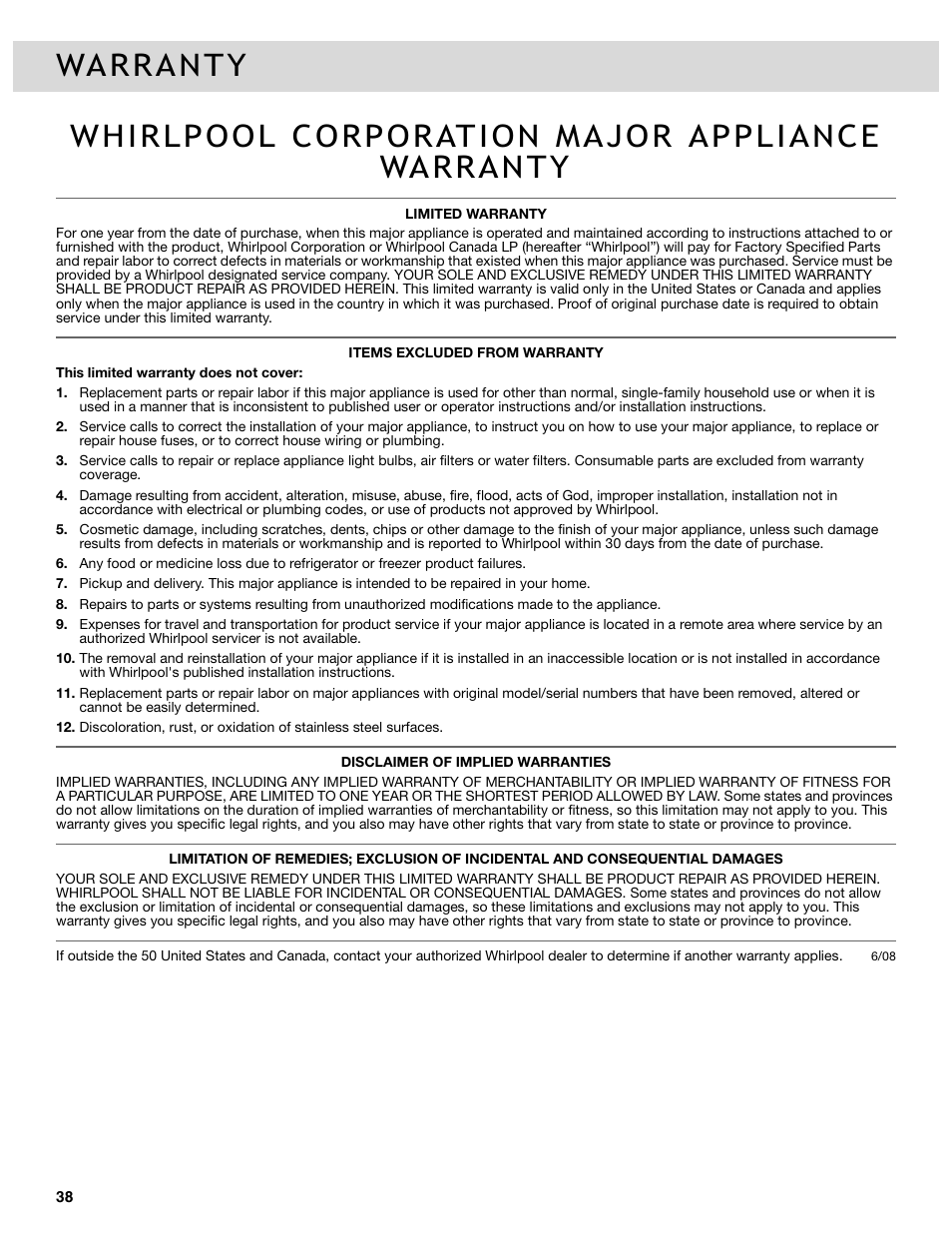 Whirlpool WRF736SDAM User Manual | 3 pages