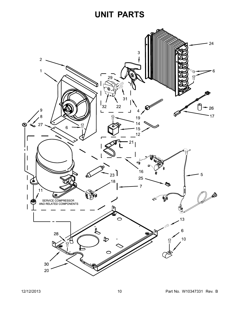 Unit, Unit parts | Whirlpool GI15NFLXS User Manual | Page 10 / 12