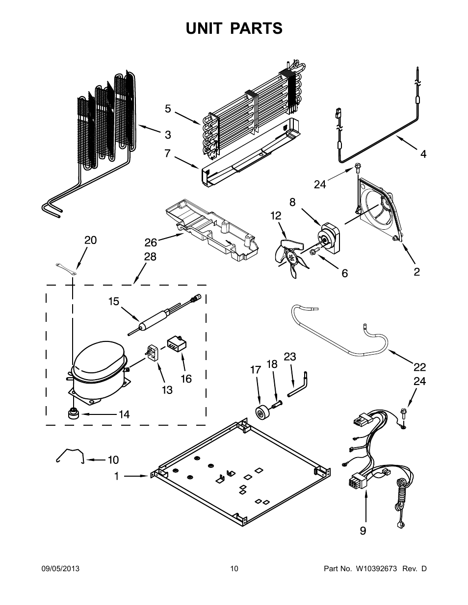 Unit, Unit parts | Whirlpool WRT138TFYB User Manual | Page 10 / 12