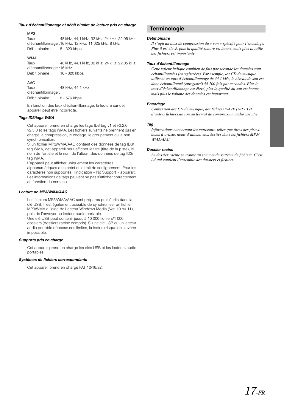 Terminologie | Alpine IDA-X100 User Manual | Page 67 / 143