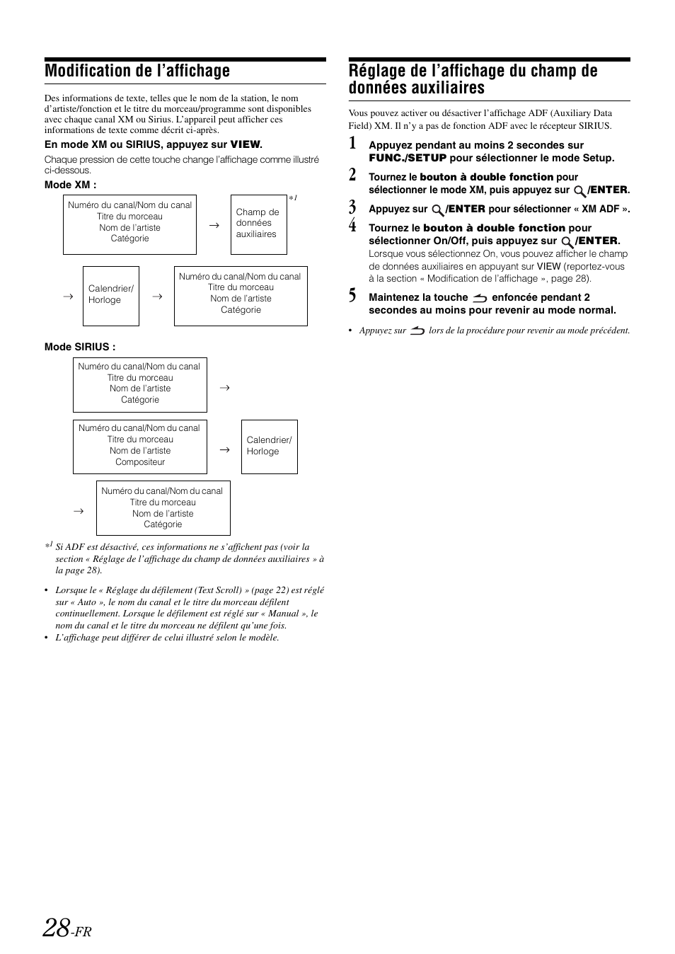 Modification de l’affichage, Réglage de l’affichage du champ de données, Auxiliaires | Alpine IDA-X100 User Manual | Page 78 / 143