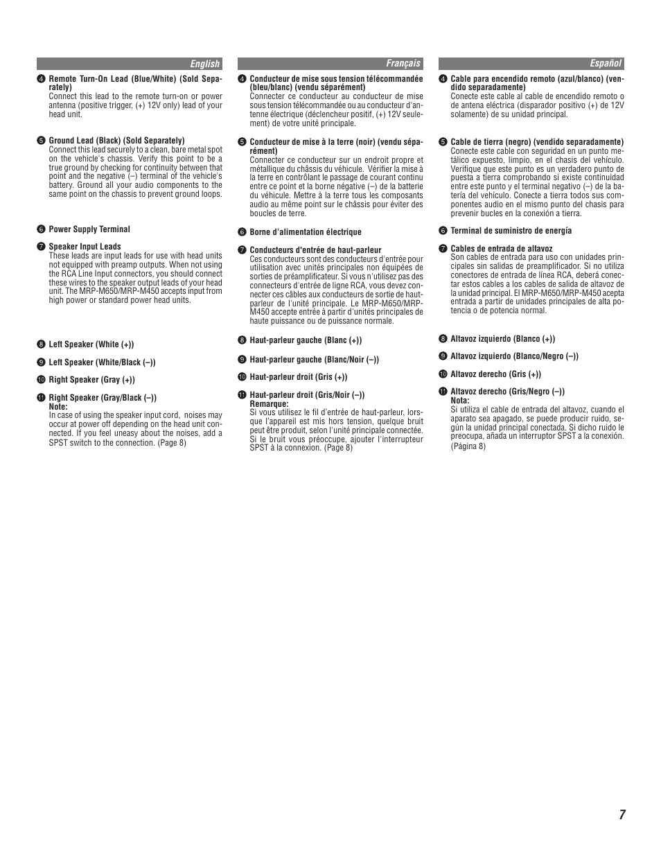 Alpine MRP-M650 User Manual | Page 7 / 16