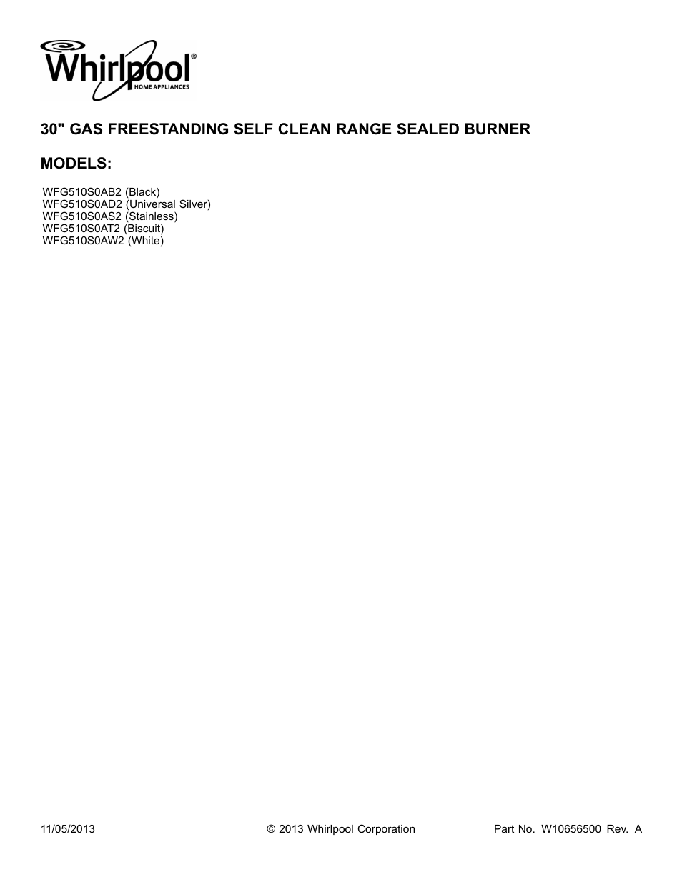 Whirlpool WFG510S0AS User Manual | 14 pages