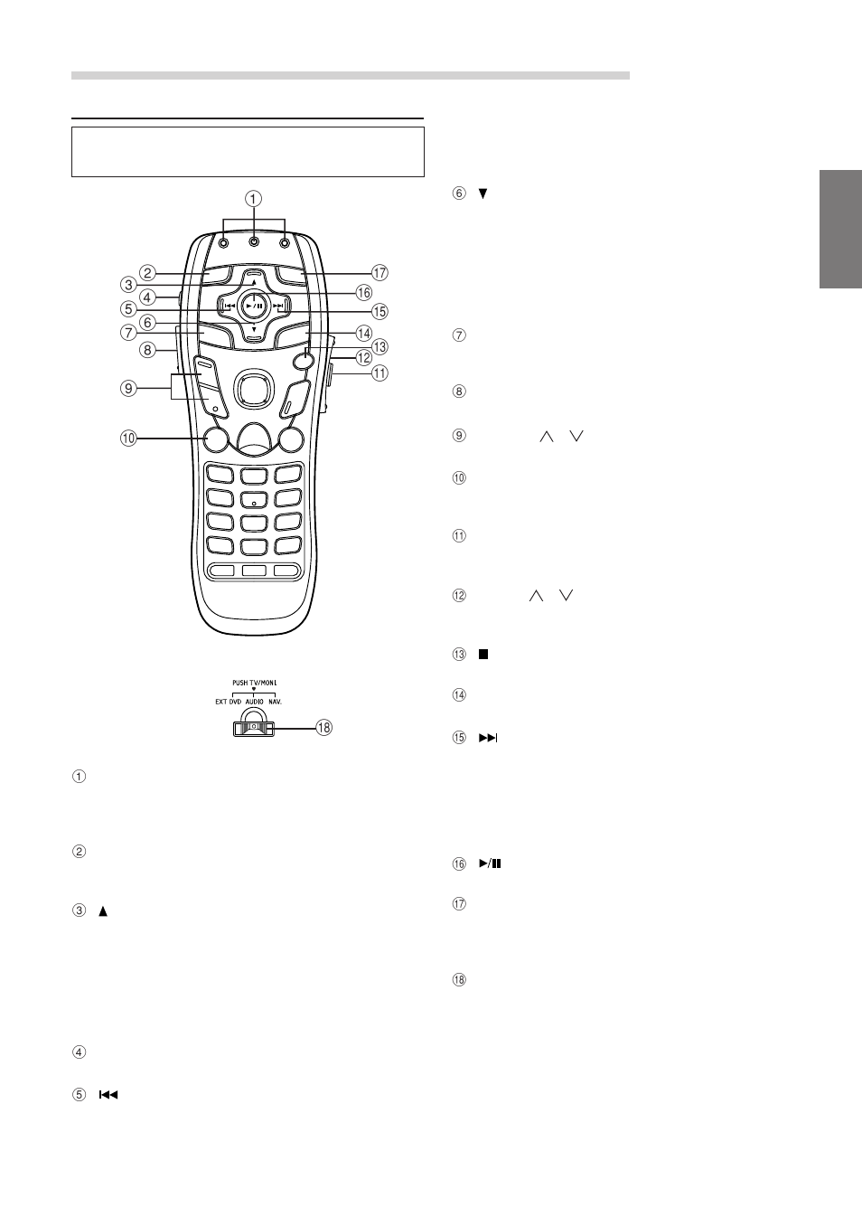Remote control operation, Operating audio for the dva-7996 | Alpine DVA-7996 User Manual | Page 45 / 64