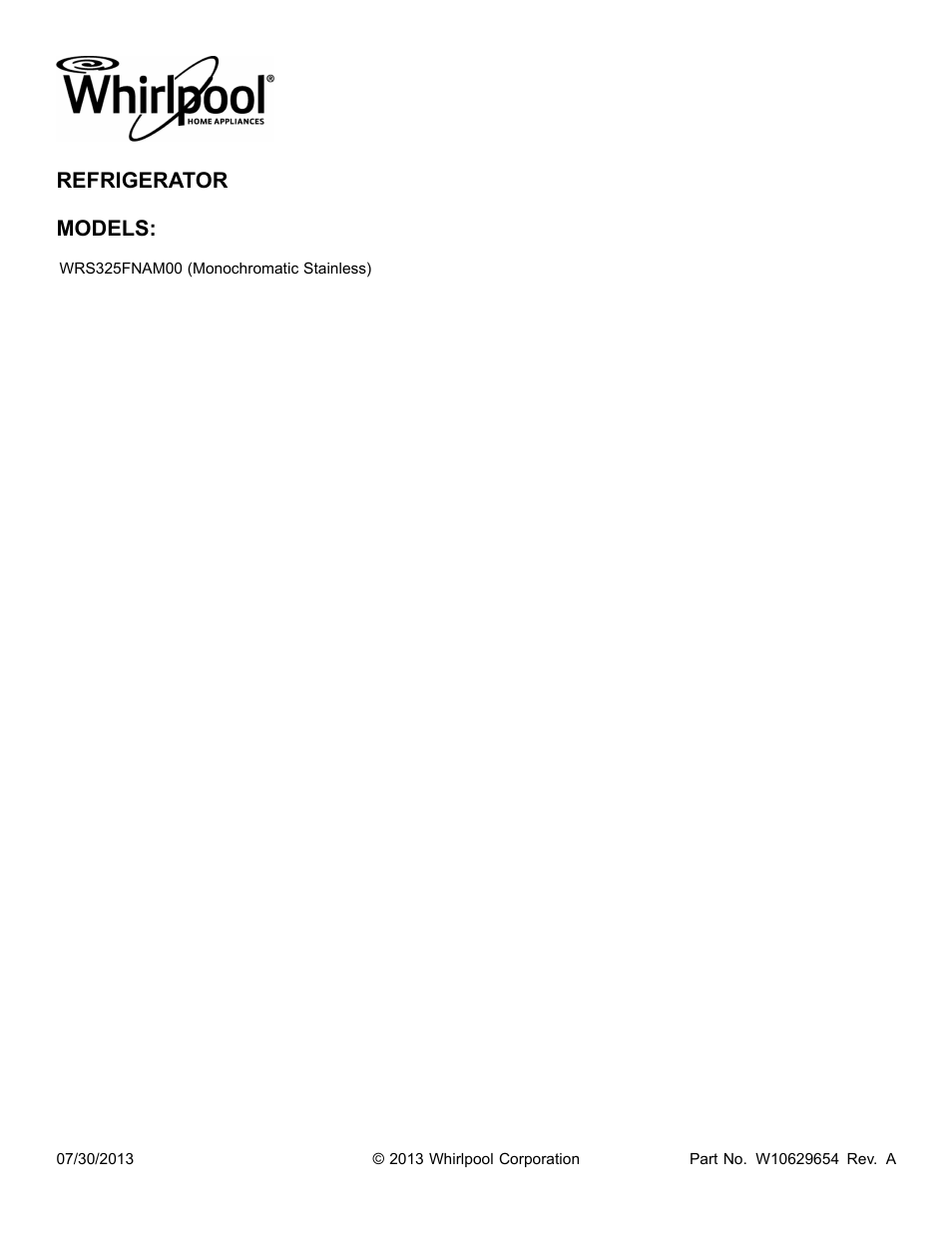 Whirlpool WRS325FNAM User Manual | 20 pages