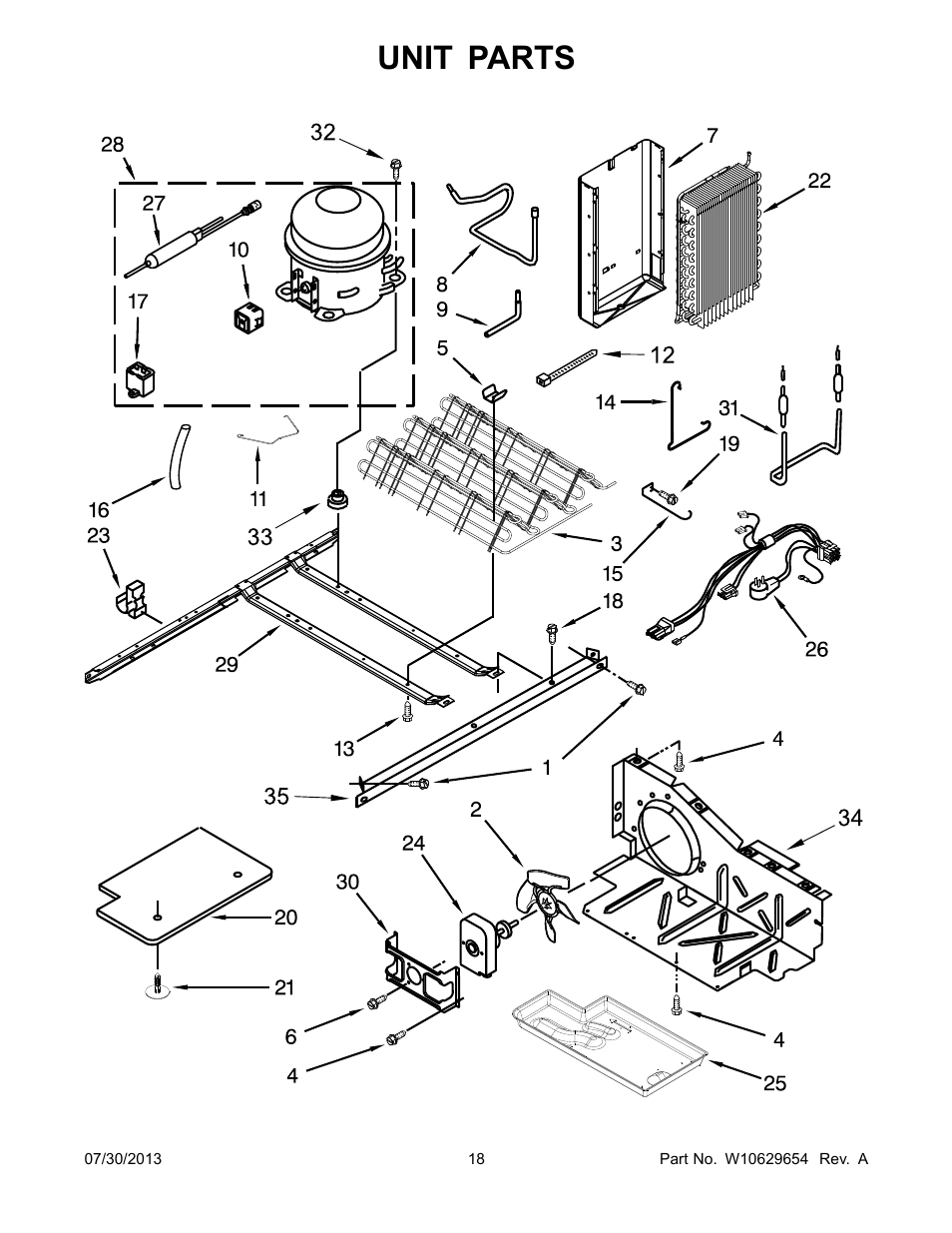 Unit, Unit parts | Whirlpool WRS325FNAM User Manual | Page 18 / 20