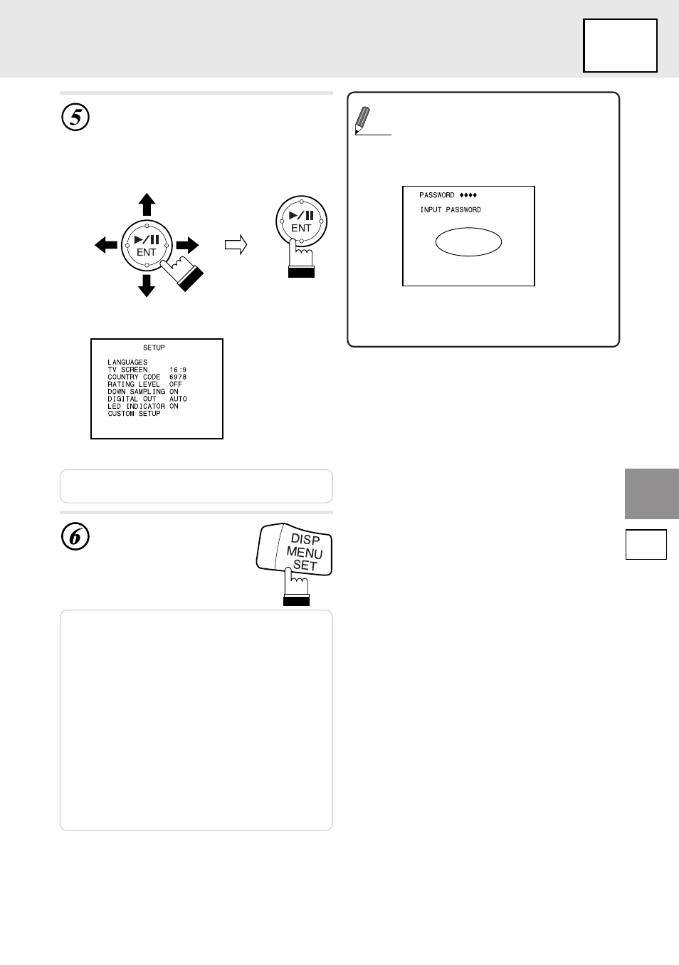 Set up, Setting the rating level (parental lock) | Alpine DVA-5205P User Manual | Page 29 / 72