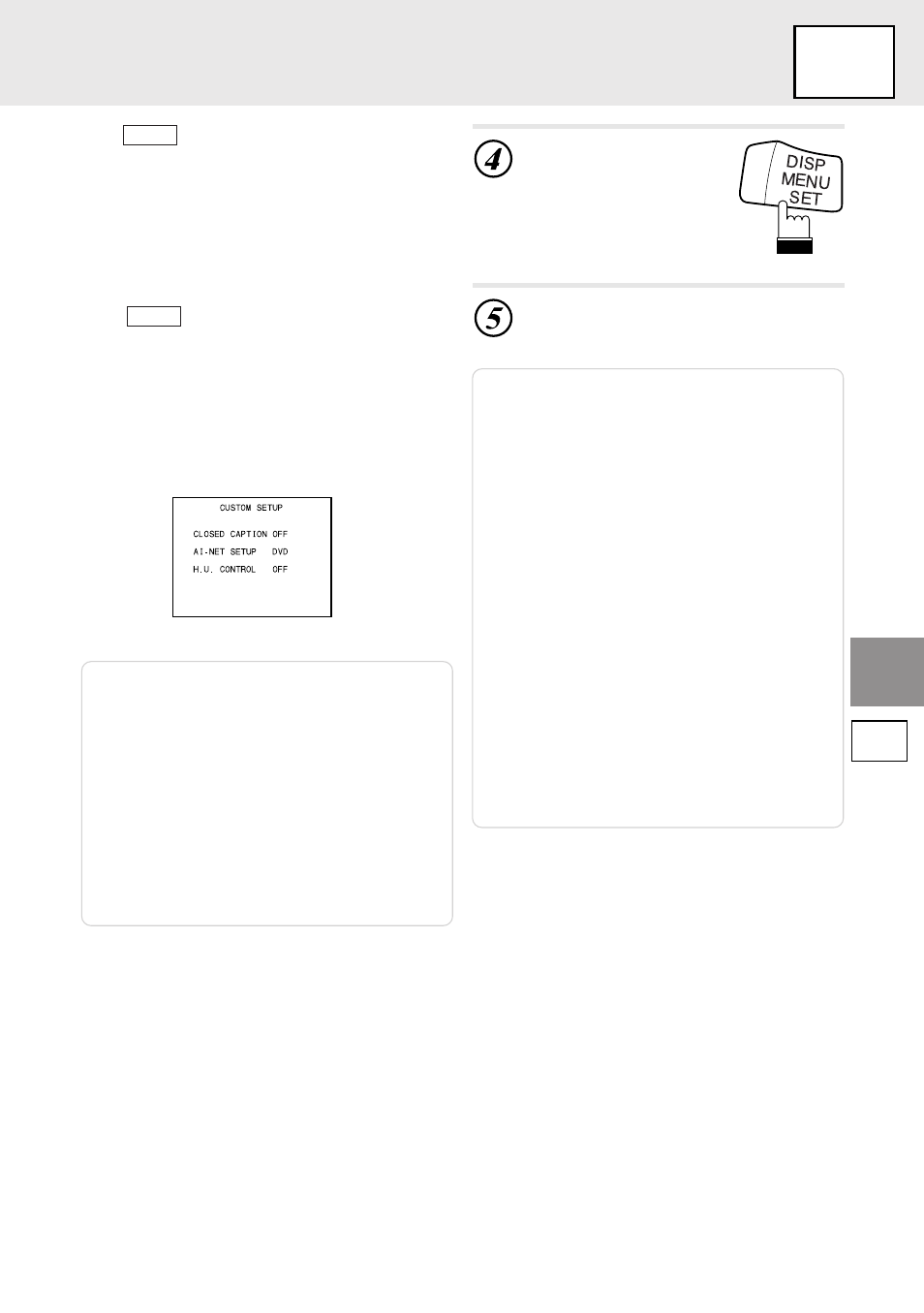 Set up, Custom setting – changing the ai-net settings | Alpine DVA-5205P User Manual | Page 37 / 72