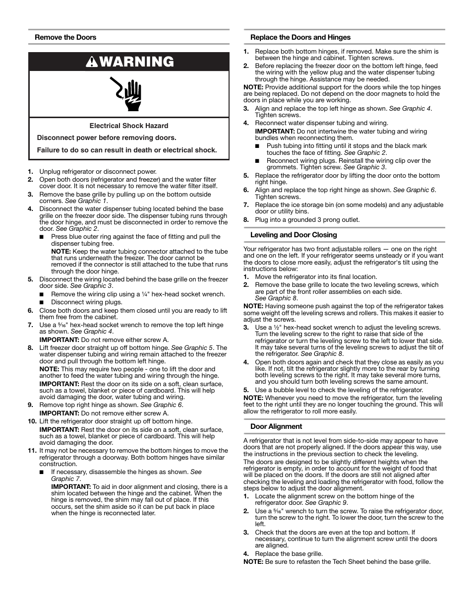 Warning | Whirlpool WRS325FDAM User Manual | Page 3 / 8