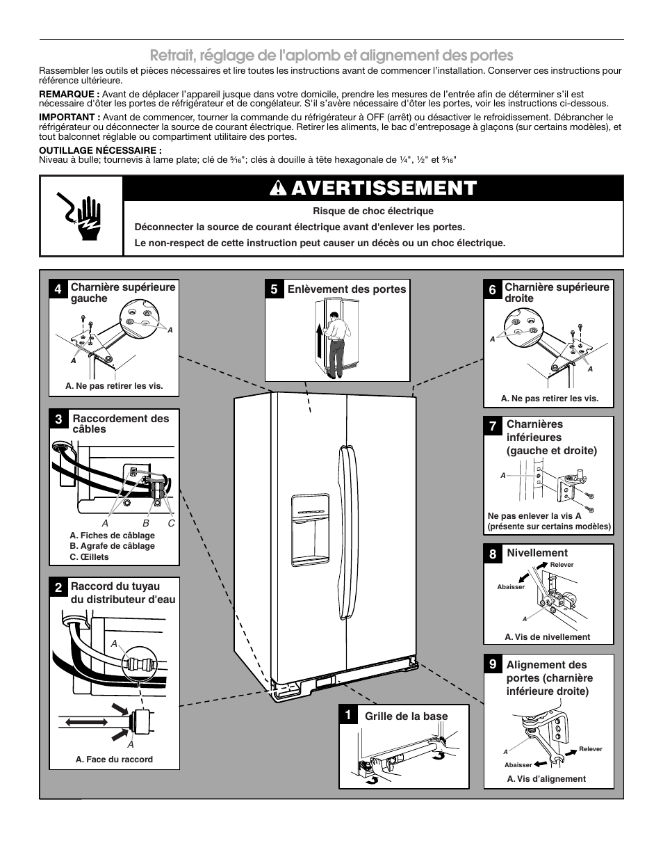 Avertissement | Whirlpool WRS325FDAM User Manual | Page 6 / 8