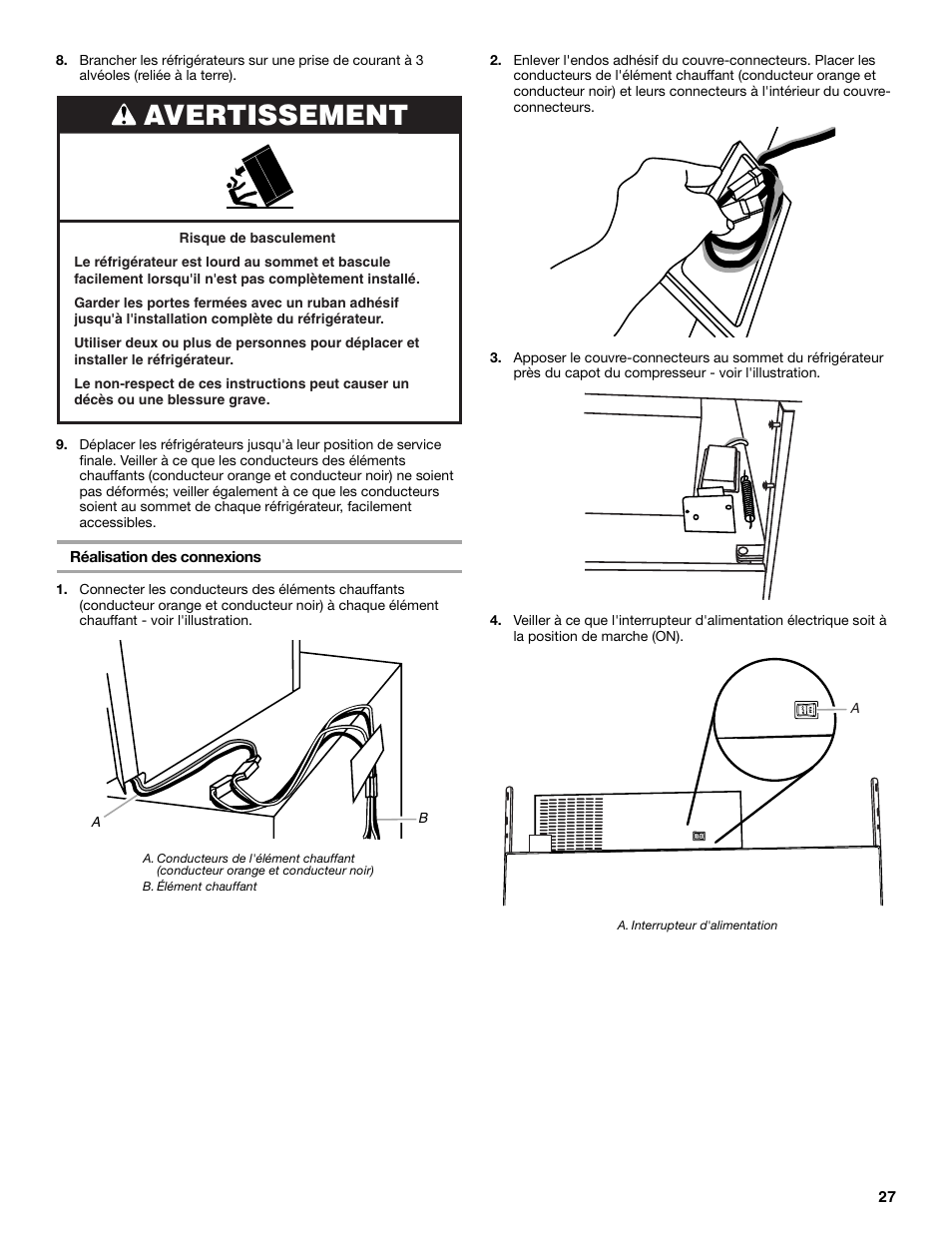 Avertissement | Whirlpool W10153554 User Manual | Page 27 / 32