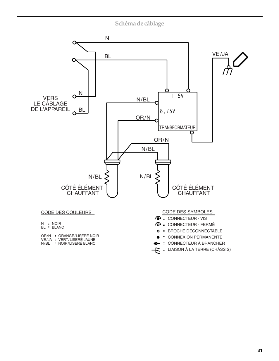 Schéma de câblage | Whirlpool W10153554 User Manual | Page 31 / 32