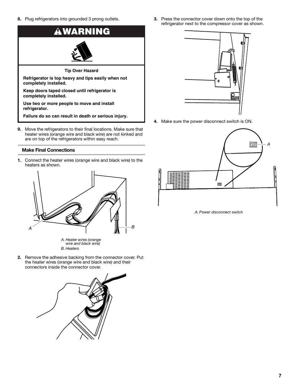 Warning | Whirlpool W10153554 User Manual | Page 7 / 32