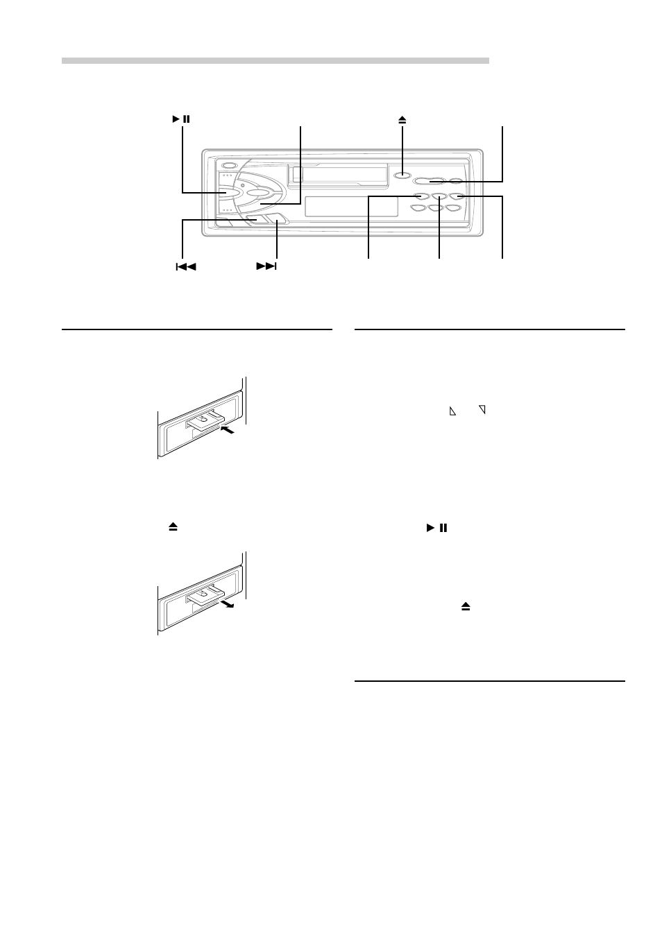 Cassette player operation, Inserting/ejecting cassette, Normal play | Repeat play | Alpine TDM-7574 User Manual | Page 10 / 19