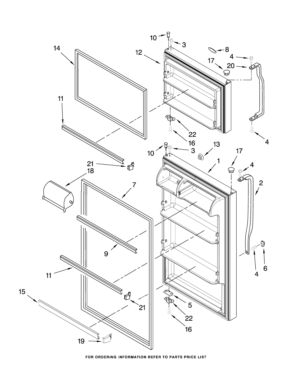 Door, Door parts | Whirlpool W8TXEWFYB User Manual | Page 3 / 10