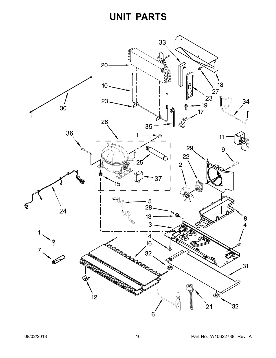 Unit, Unit parts | Whirlpool WRX988SIBM User Manual | Page 10 / 22