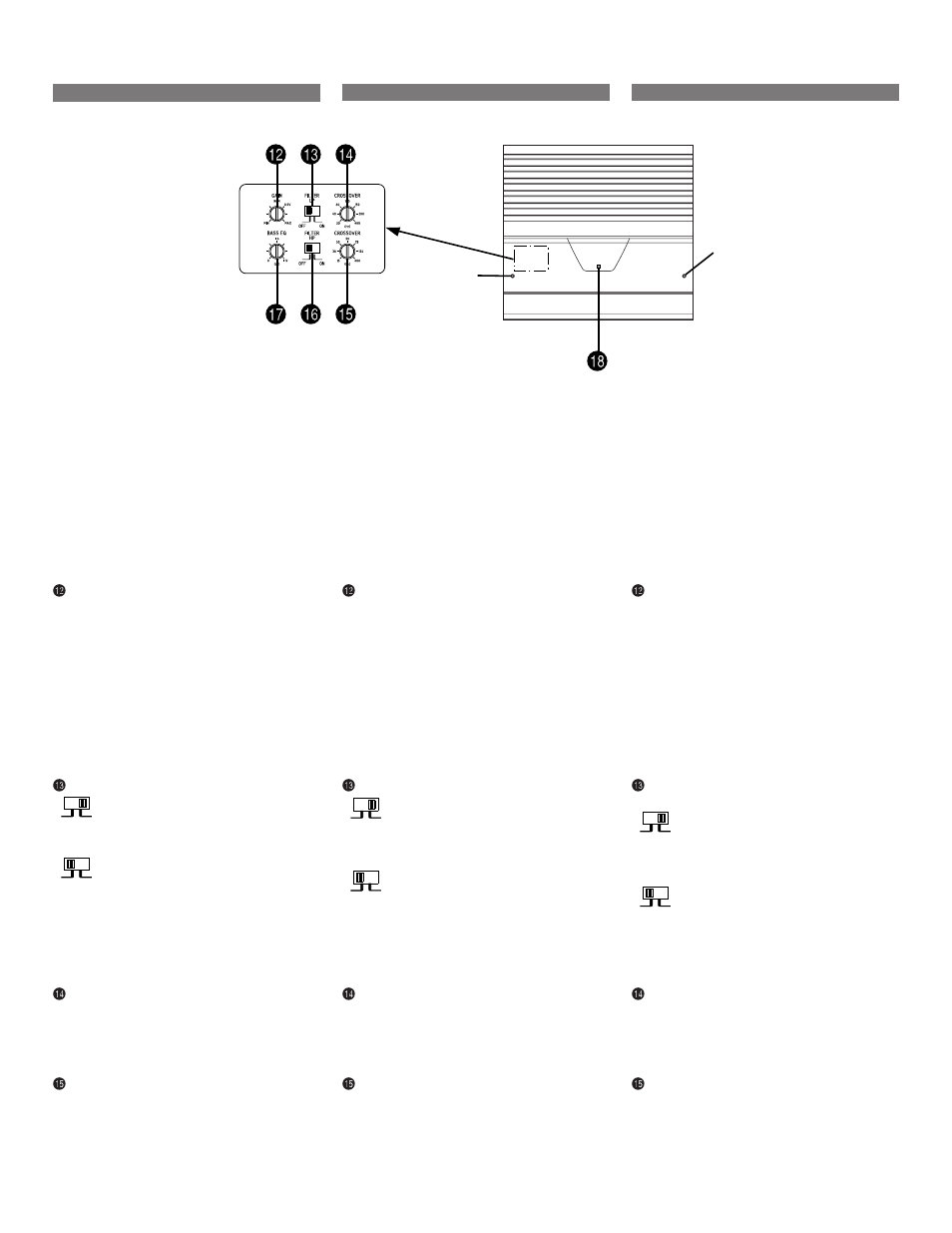 Switch settings, Reglages de commutateur, Ajustes del interruptor | Alpine MRV-T420 User Manual | Page 11 / 16