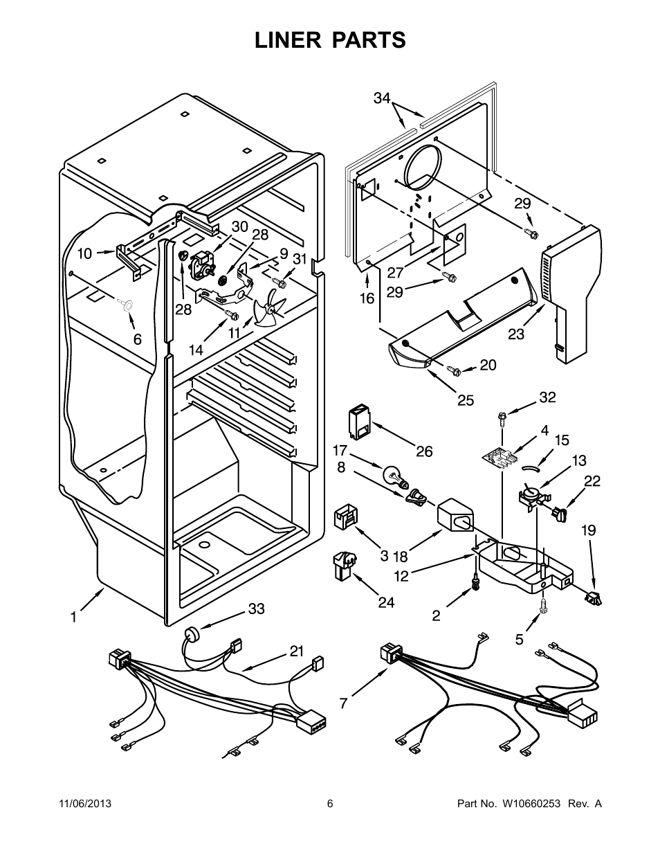 Liner, Liner parts | Whirlpool W8TXEGFYQ User Manual | Page 6 / 12