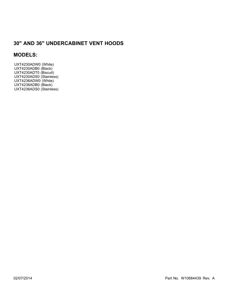 Whirlpool UXT4230ADS User Manual | 3 pages