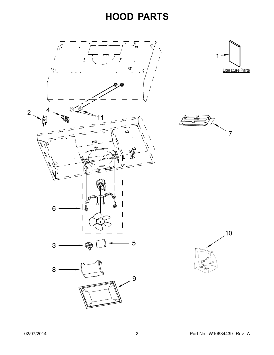 Hood parts | Whirlpool UXT4230ADS User Manual | Page 2 / 3
