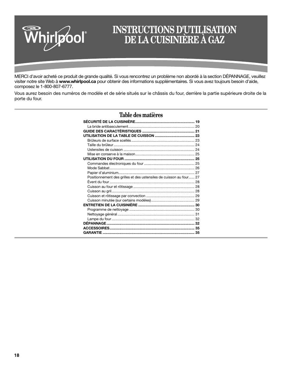 Whirlpool WFG540H0AS User Manual | Page 18 / 36