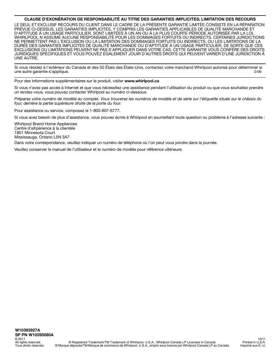 Whirlpool WFG540H0AS User Manual | Page 36 / 36