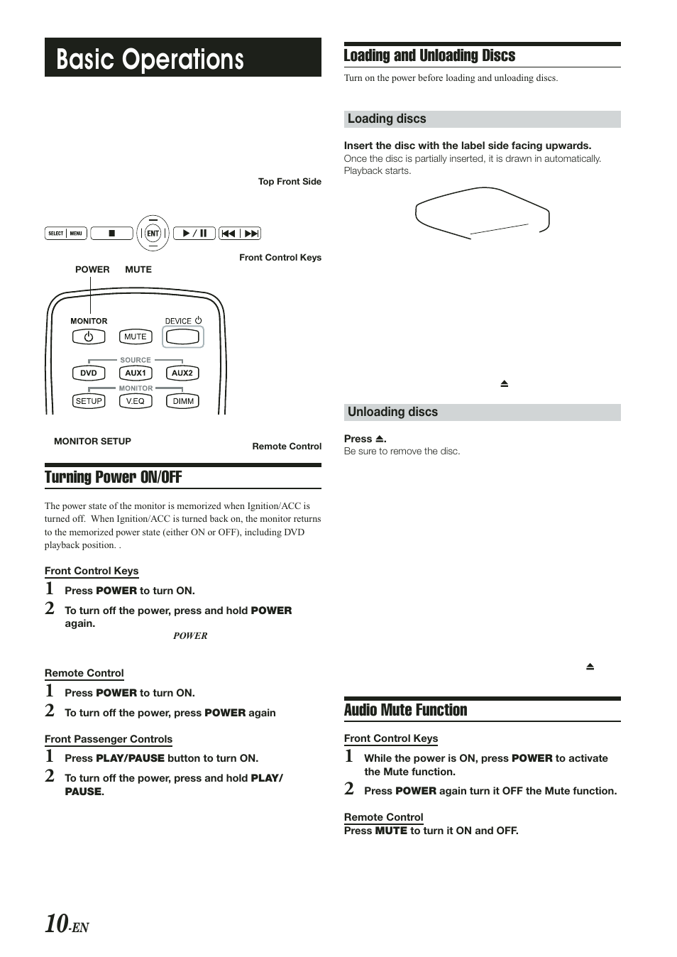 Basic operations | Alpine PKG-RSE2 User Manual | Page 12 / 36