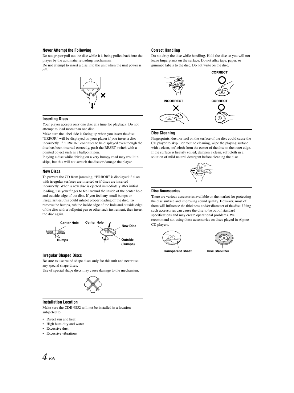 Alpine CDE-9852 User Manual | Page 5 / 29