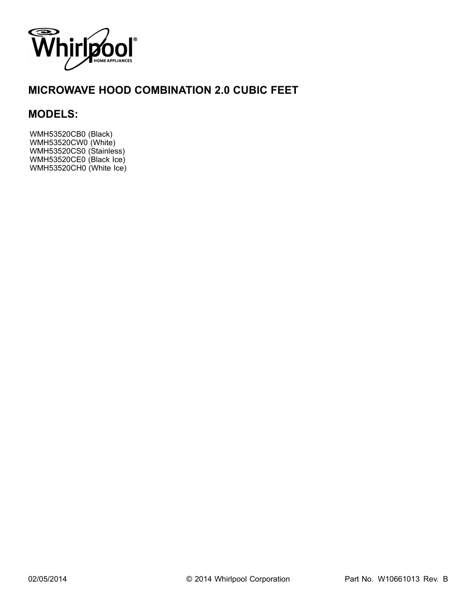 Whirlpool WMH53520CS User Manual | 13 pages