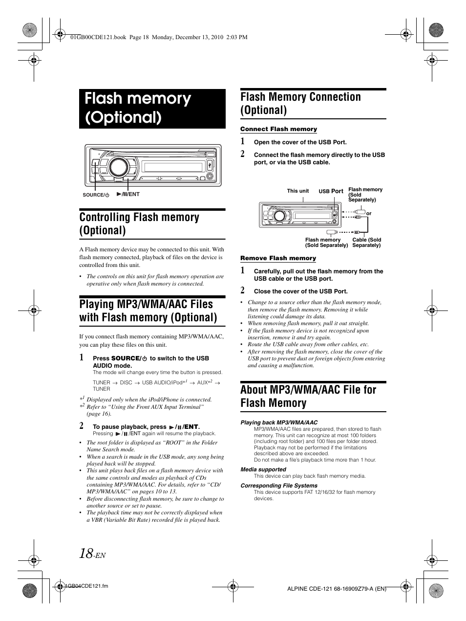 Alpine CDE-121 User Manual | Page 19 / 93