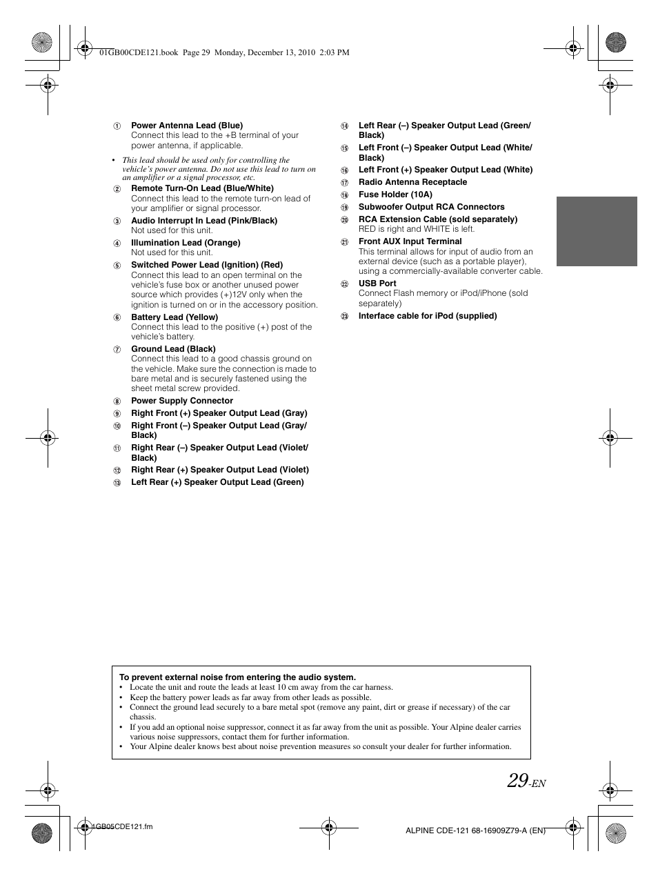Alpine CDE-121 User Manual | Page 30 / 93