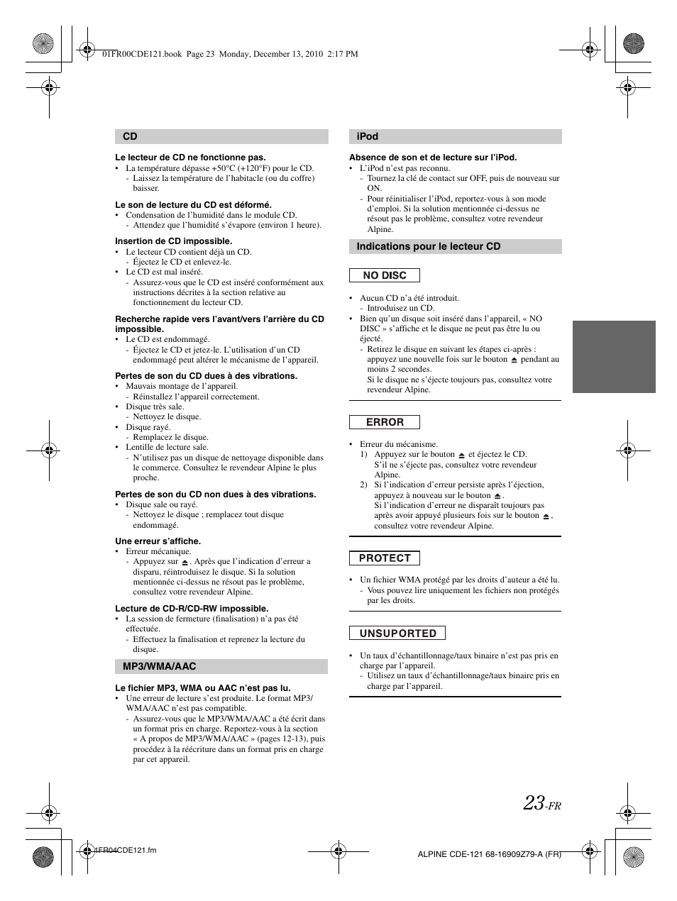 Alpine CDE-121 User Manual | Page 53 / 93