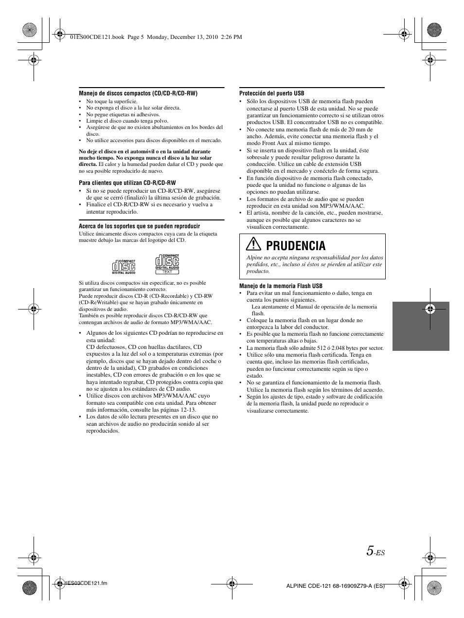 Prudencia | Alpine CDE-121 User Manual | Page 64 / 93