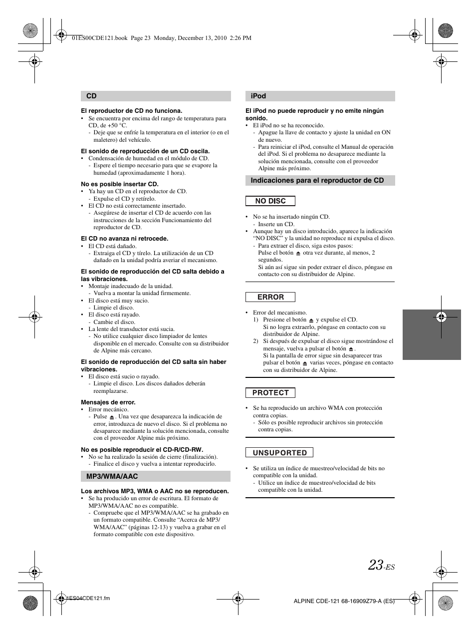 Alpine CDE-121 User Manual | Page 82 / 93
