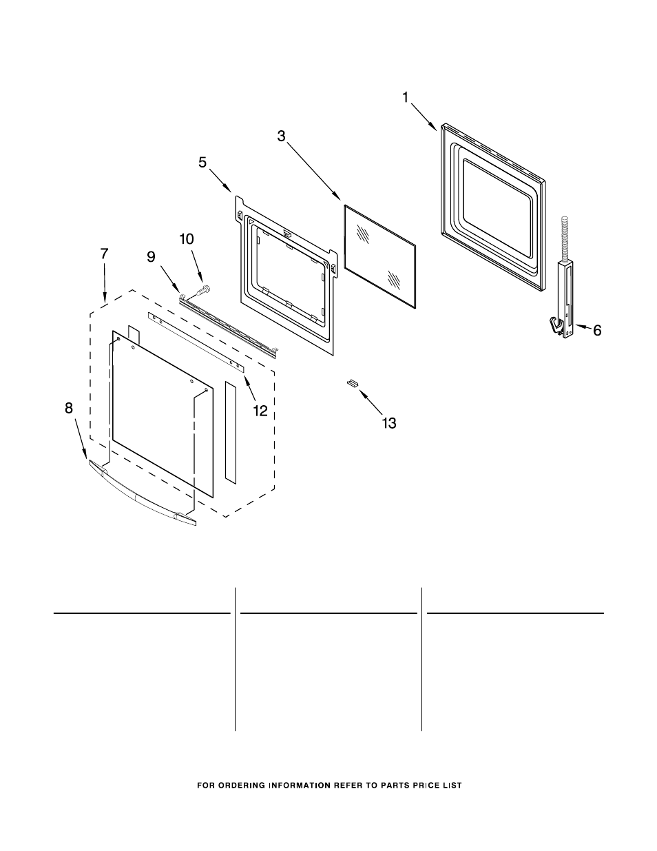 Lower oven door, Lower oven door parts | Whirlpool RBD245PRS User Manual | Page 5 / 10