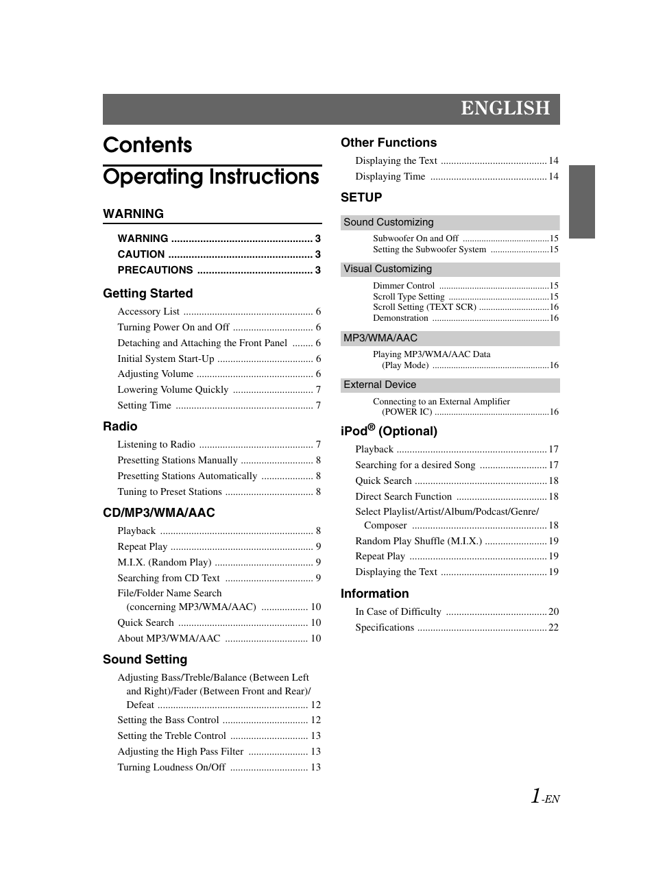 Alpine CDE-9873 User Manual | Page 2 / 31