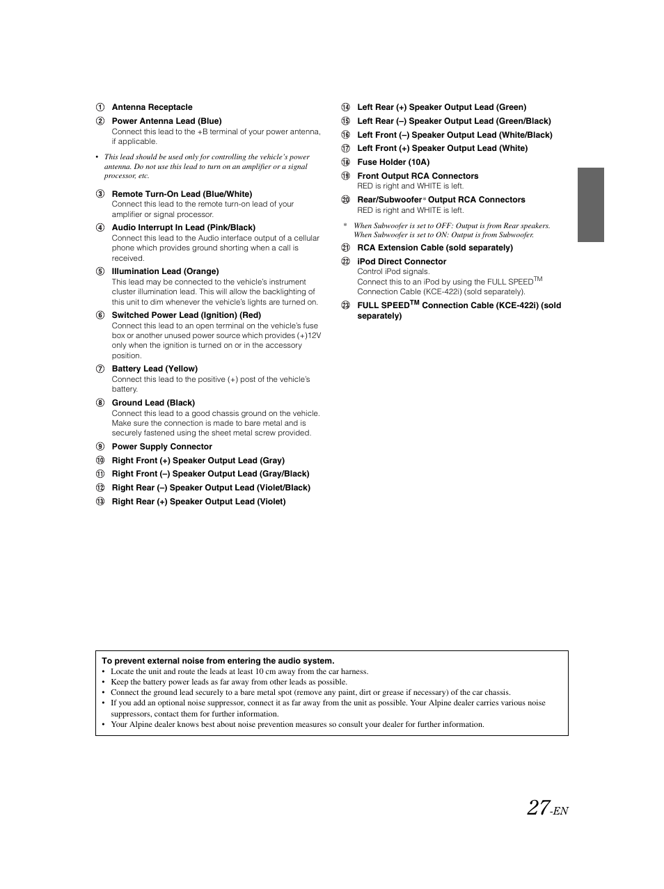 Alpine CDE-9873 User Manual | Page 28 / 31