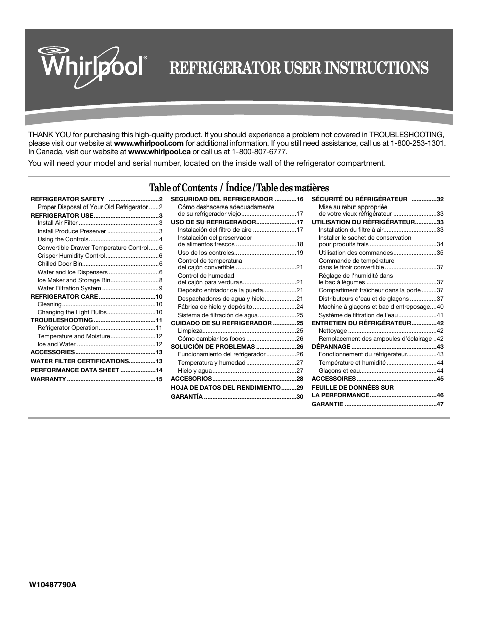 Whirlpool WRS965CIAM User Manual | 48 pages