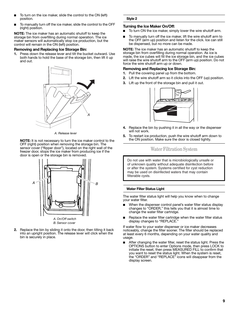 Water filtration system | Whirlpool WRS965CIAM User Manual | Page 9 / 48