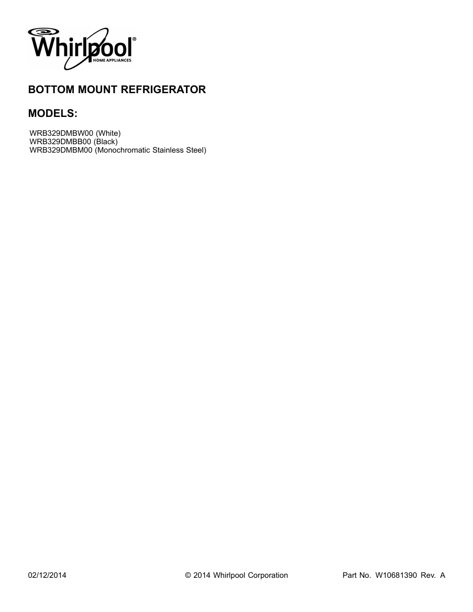 Whirlpool WRB329DMBM User Manual | 18 pages