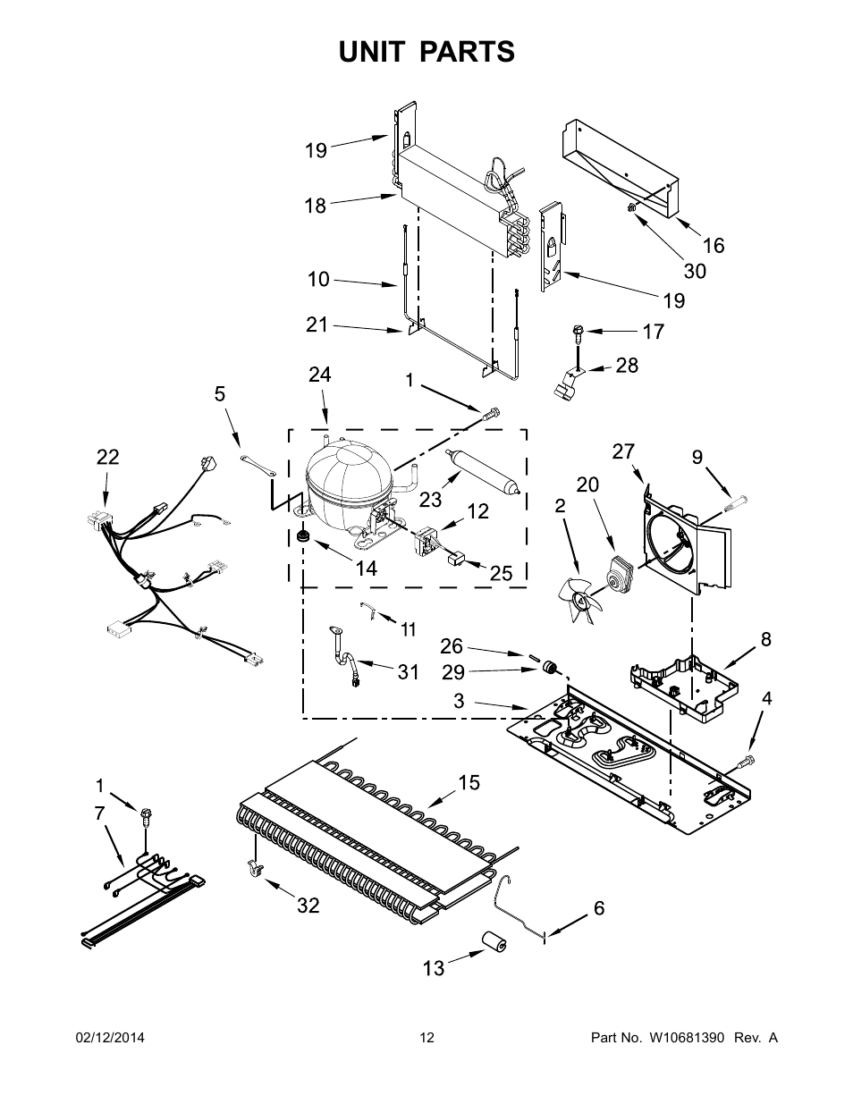 Unit, Unit parts | Whirlpool WRB329DMBM User Manual | Page 12 / 18