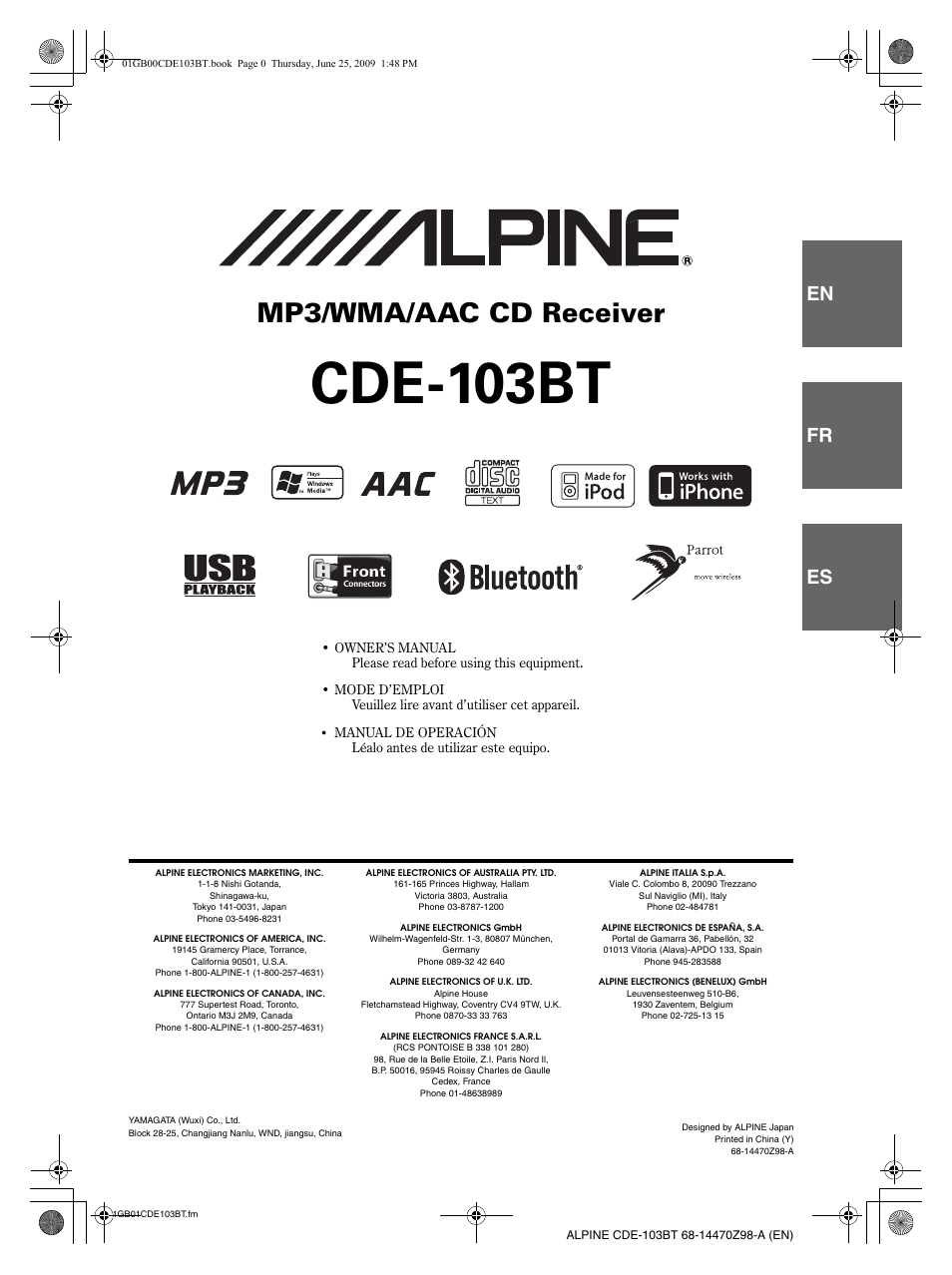 Alpine 68-14470Z98-A User Manual | 36 pages